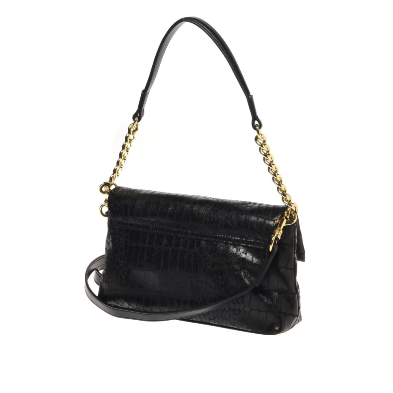 Borsa a Spalla Love Moschino Donna Super Soft Croco Nero