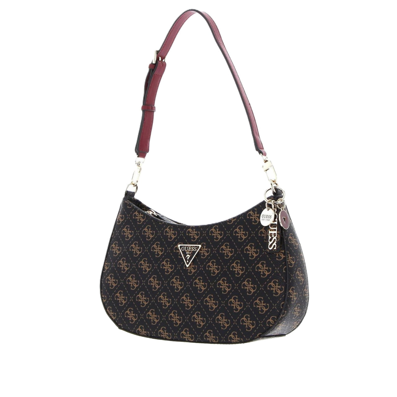 Borsa a Spalla Guess Donna Noelle Marrone scuro