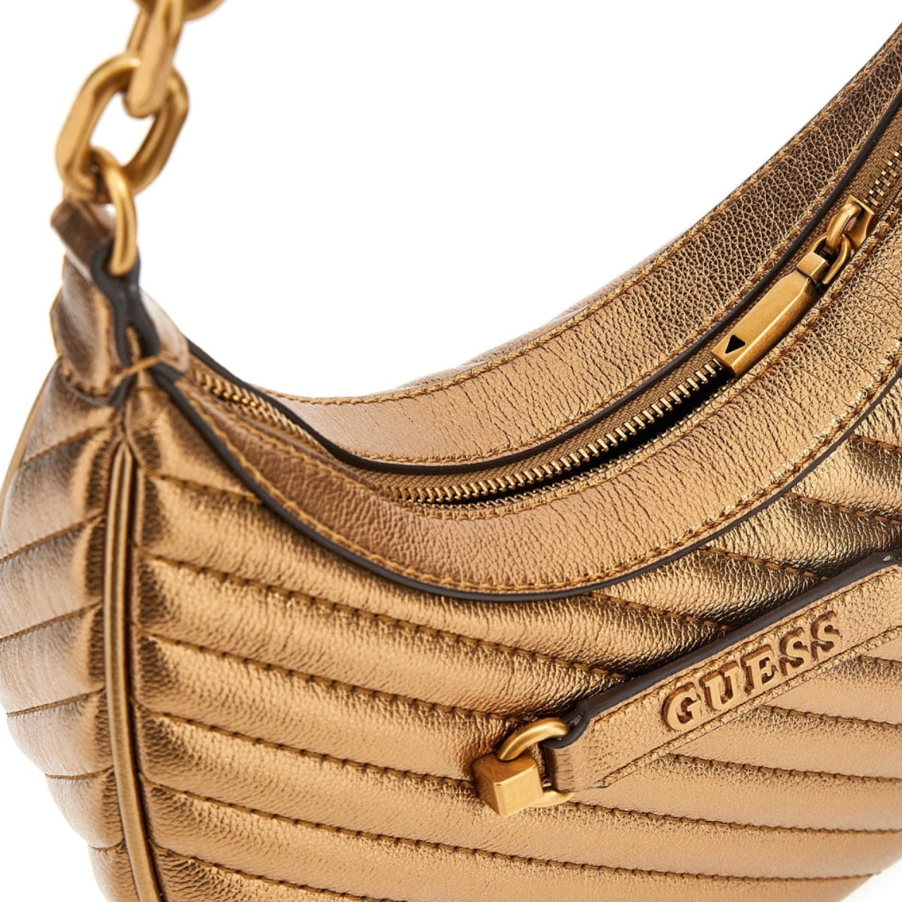 Borsa a Spalla Guess Donna Sela Bronzo
