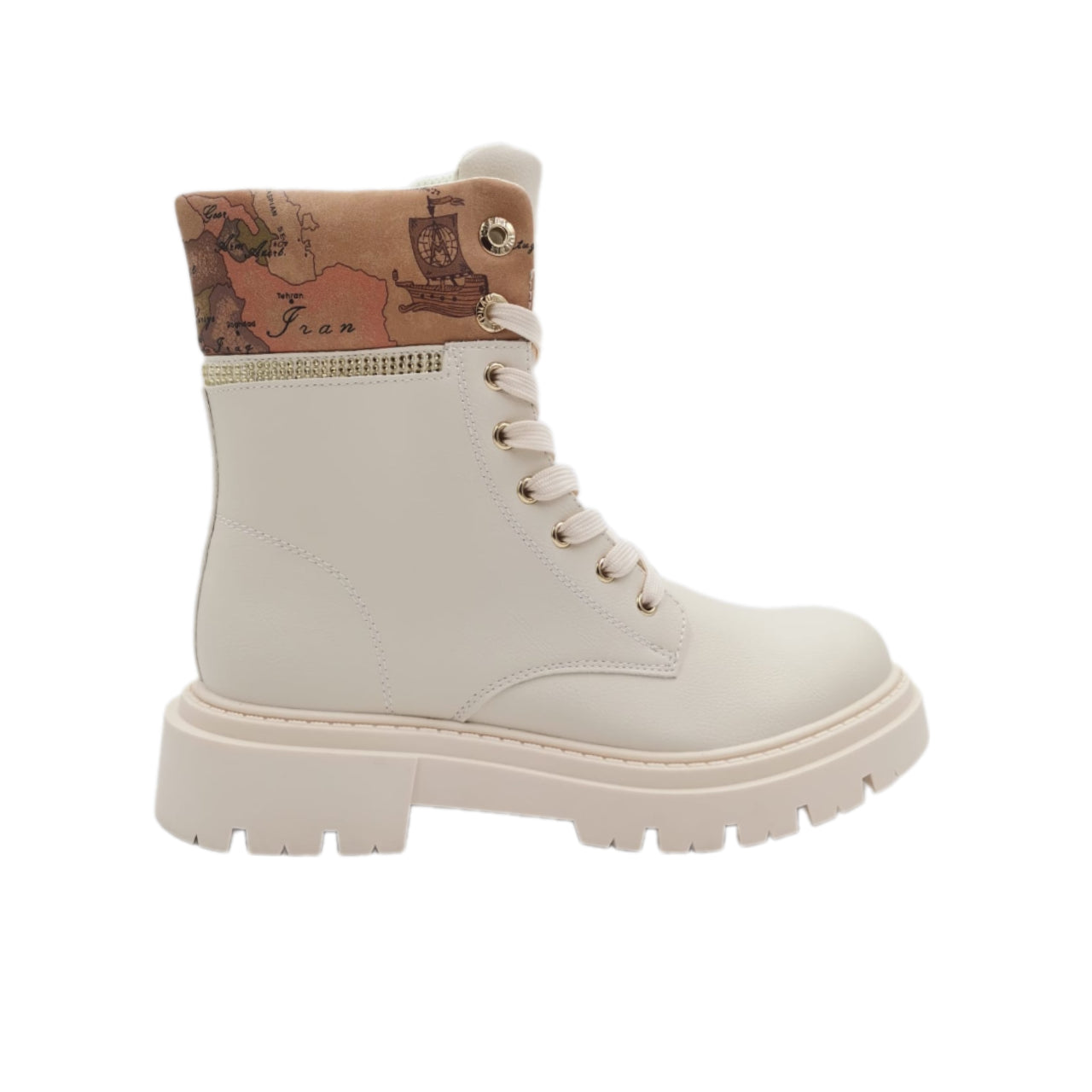 Anfibi Alviero Martini 1^ Classe Donna 2024 Bianco/Geo Beige