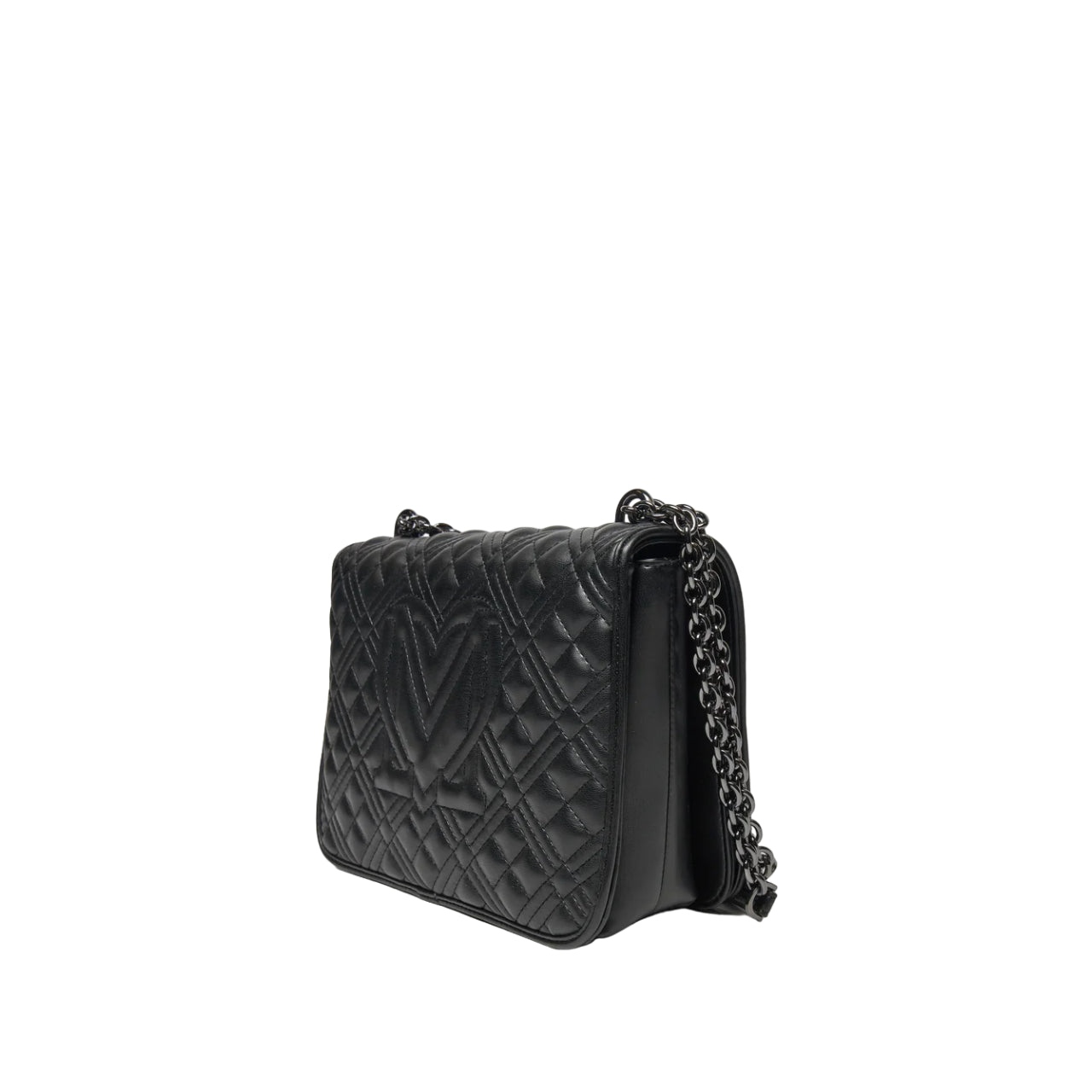 Borsa a Tracolla Love Moschino Donna Quilted Nero/grigio