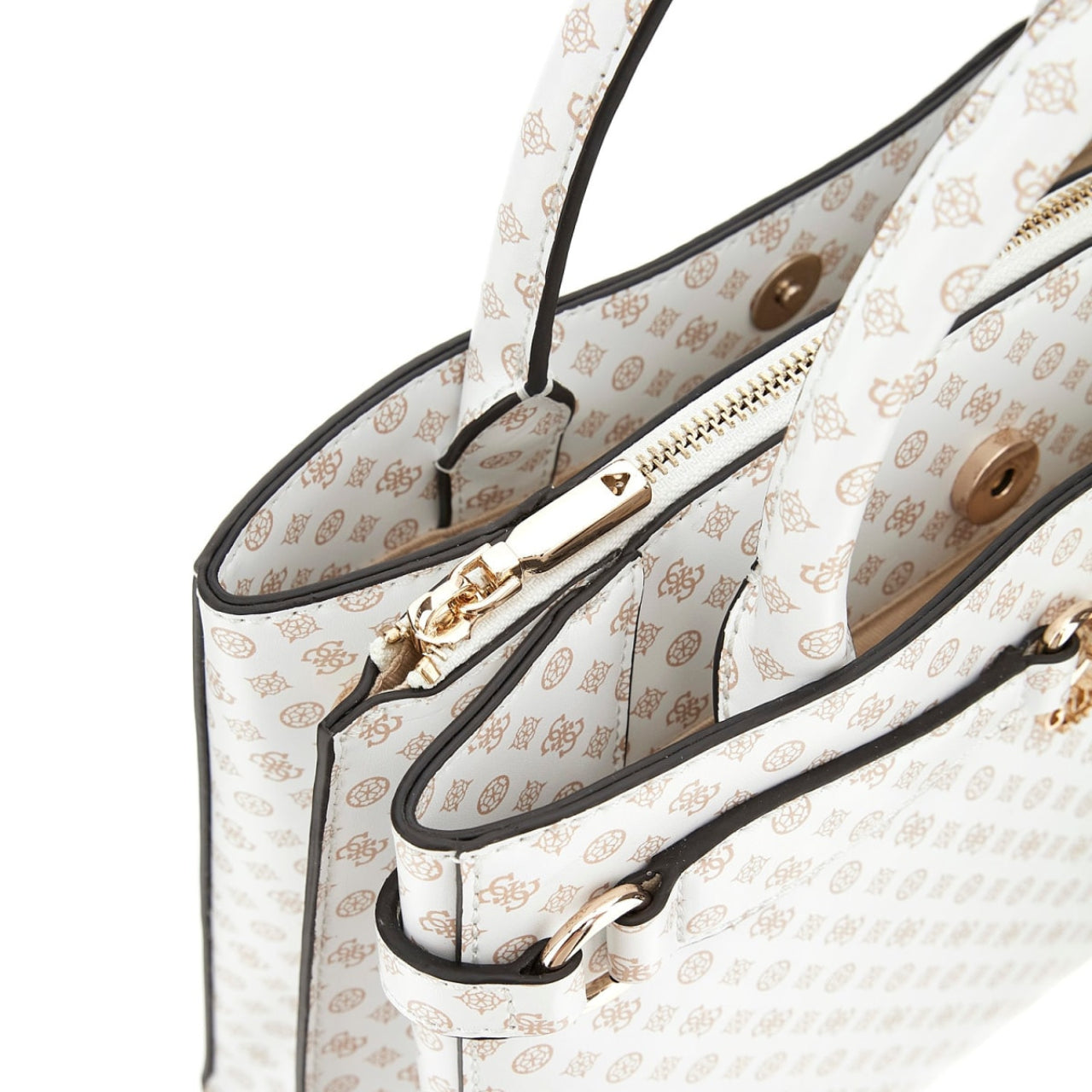 Borsa a Mano Guess Donna Arlena Logo Bianco