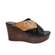 sandalo con zeppa Alviero Martini 1^ Classe Donna 0209 Geo classic/nero