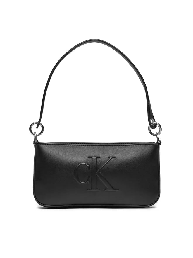 Borsa a Spalla Calvin Klein Donna Pouch deboss Nero