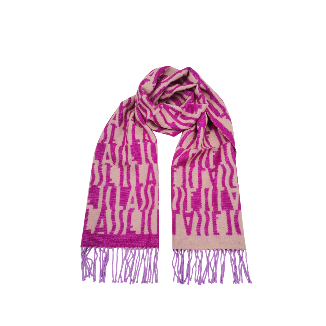 Sciarpa Alviero Martini 1^ Classe Donna Loghi Allover Fucsia/beige