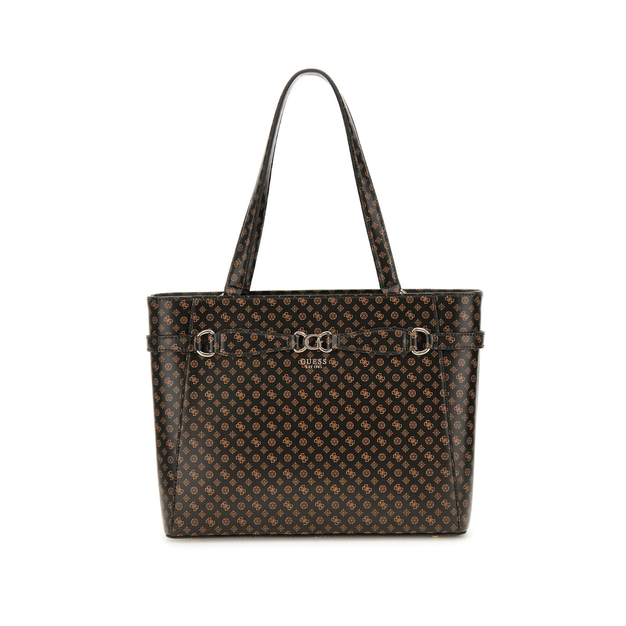 Borsa a Spalla Guess Donna Arlena Logo Marrone