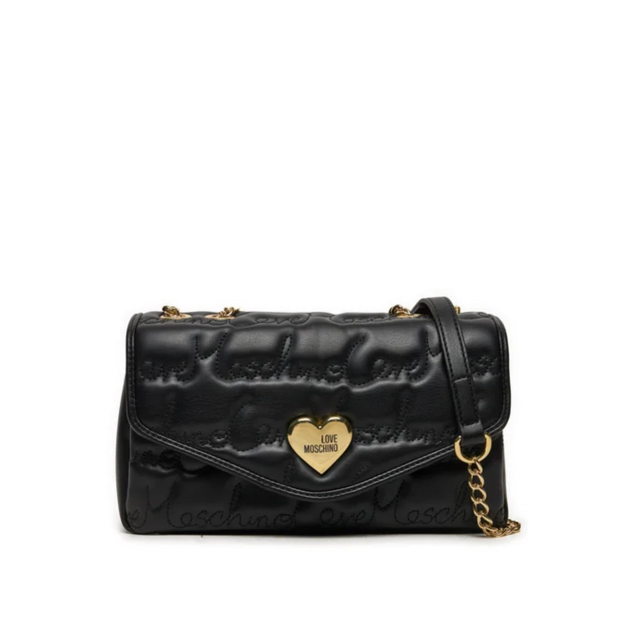 Borsa a Tracolla Love Moschino Donna Gold Heart Nero