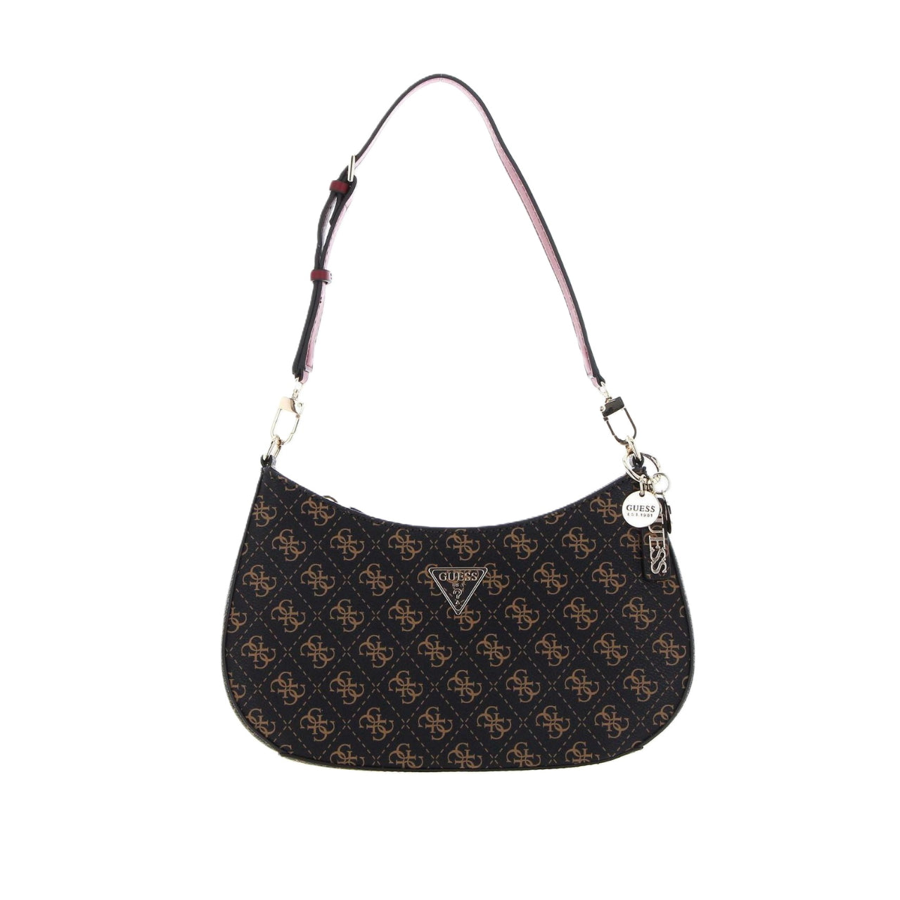 Borsa a Spalla Guess Donna Noelle Marrone scuro