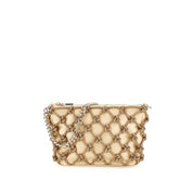 Borsa a Spalla Guess Donna Zalina Mini beige/ oro