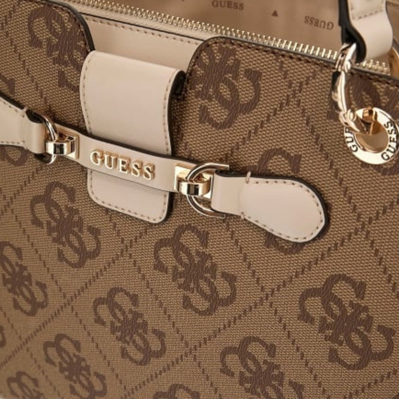 Borsa a Spalla Guess Donna Nolana Marrone/nocciola