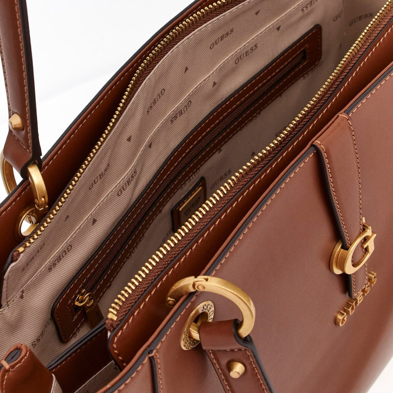 Borsa a Spalla Guess Donna Kuba Cognac