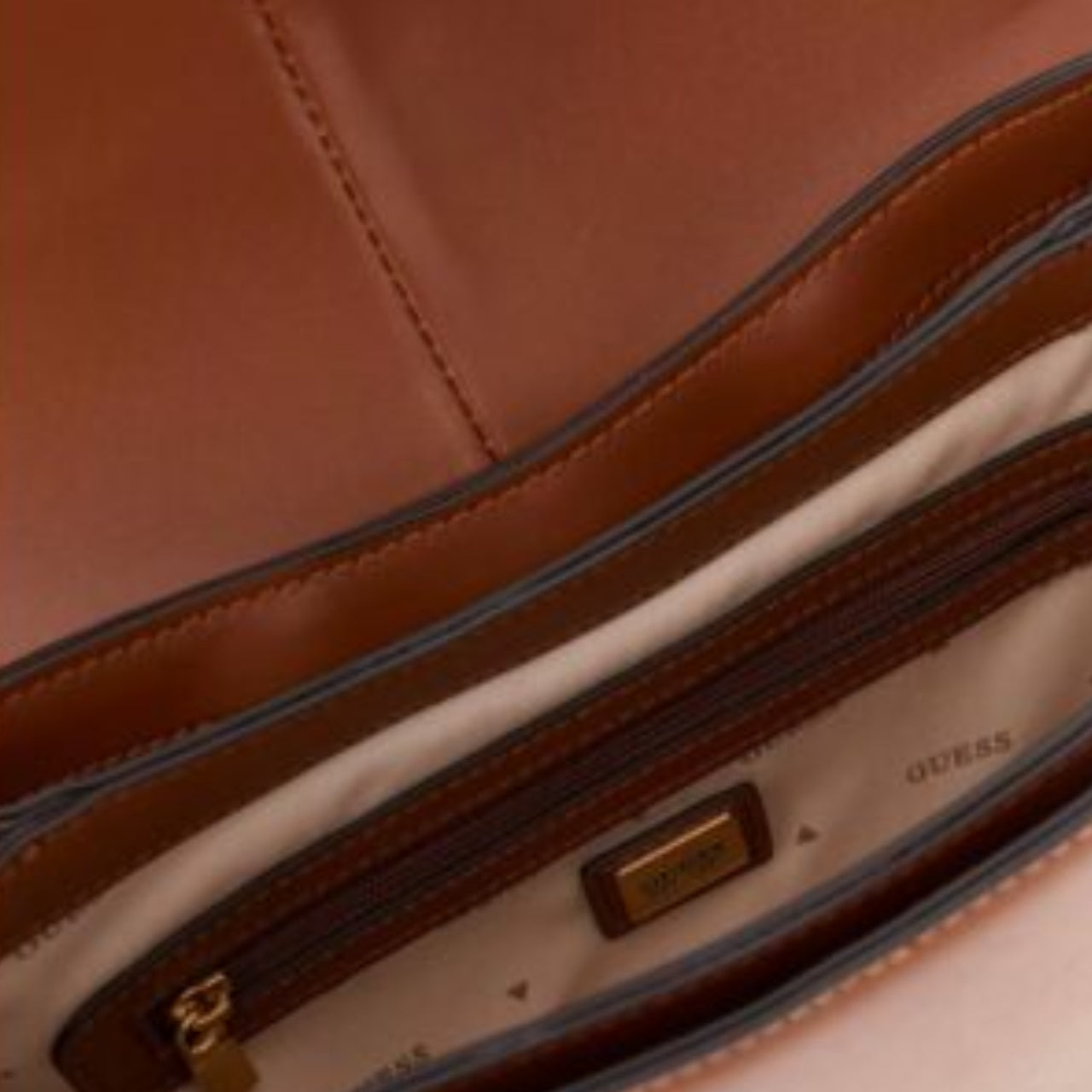 Borsa a Spalla Guess Donna Kuba Cognac