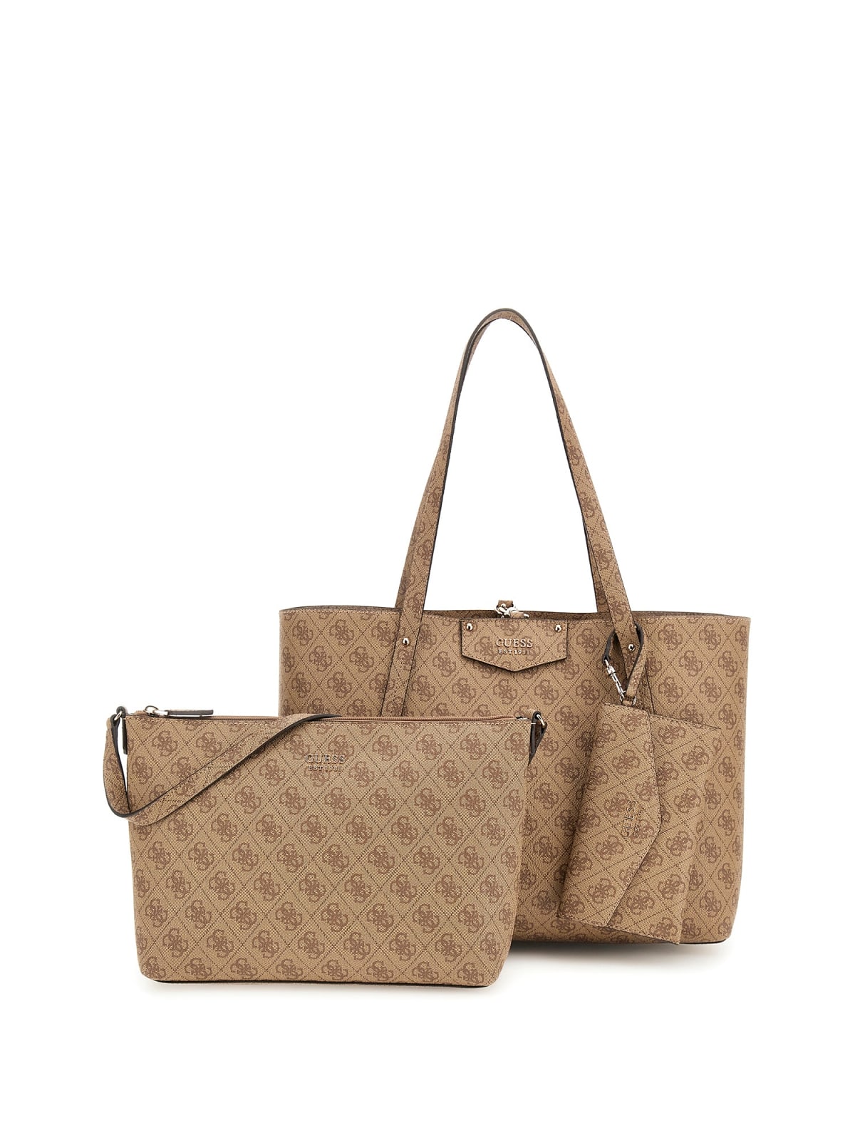 Borsa a Spalla Guess Donna Eco Brenton Marrone/nocciola