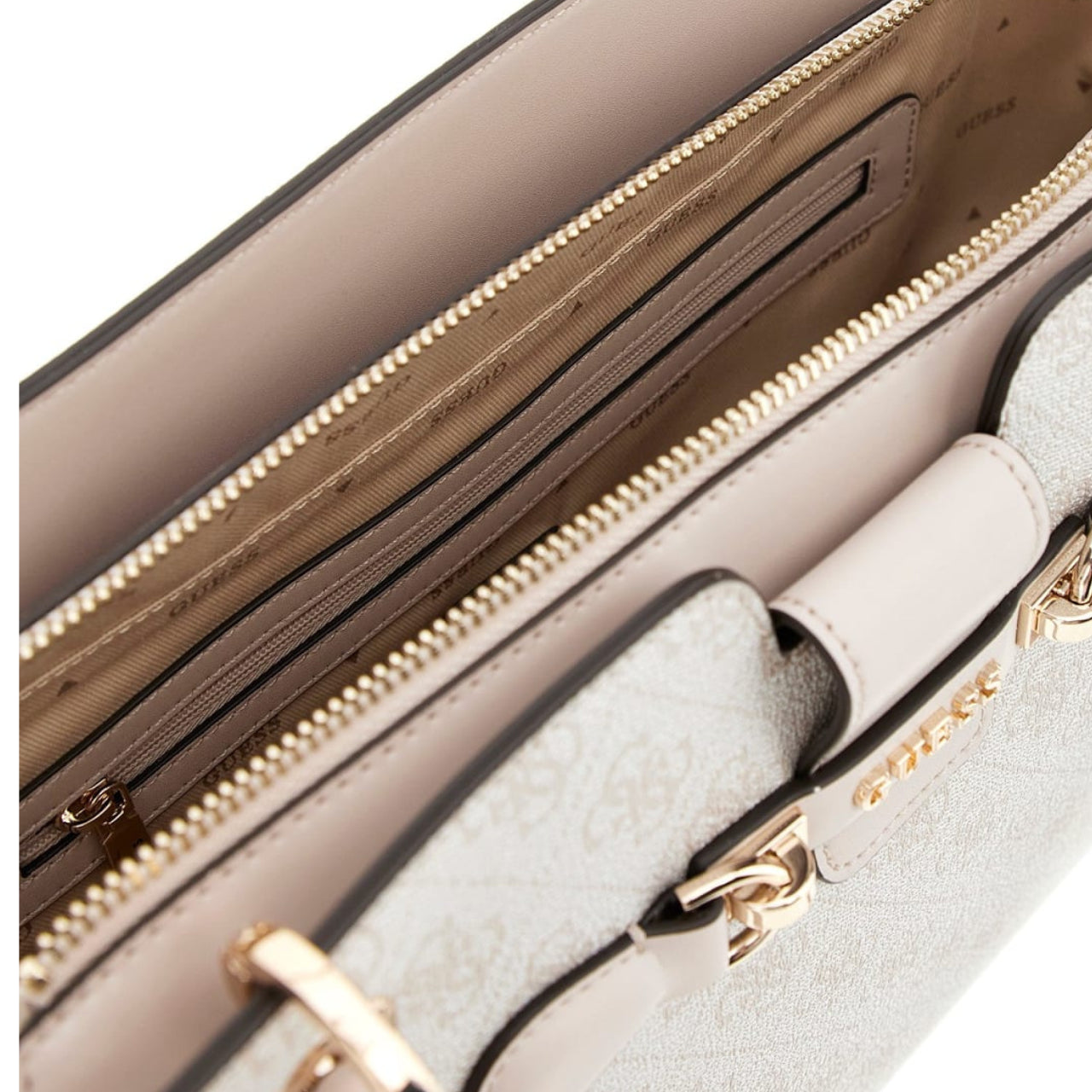 Borsa a Spalla Guess Donna Nolana Bianco/rosa