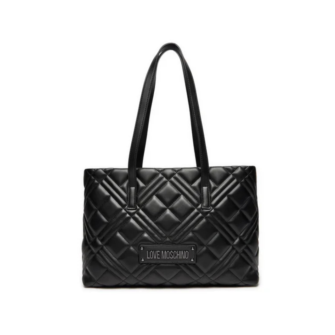 Borsa a Spalla Love Moschino Donna Quilted Nero/grigio