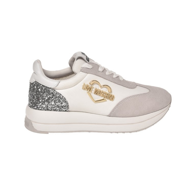 Sneakers Love Moschino Donna Daily Running Bianco/argento