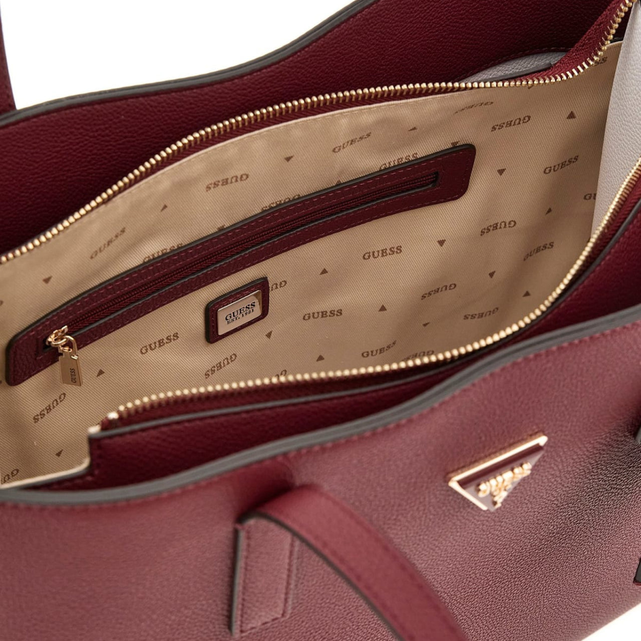 Borsa a Spalla Guess Donna Meridian Bordeau