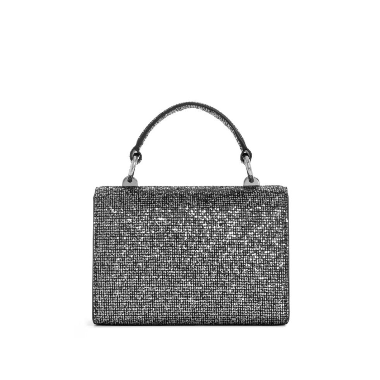 Borsa a Mano Guess Donna Zalina Mini Nero Metallico