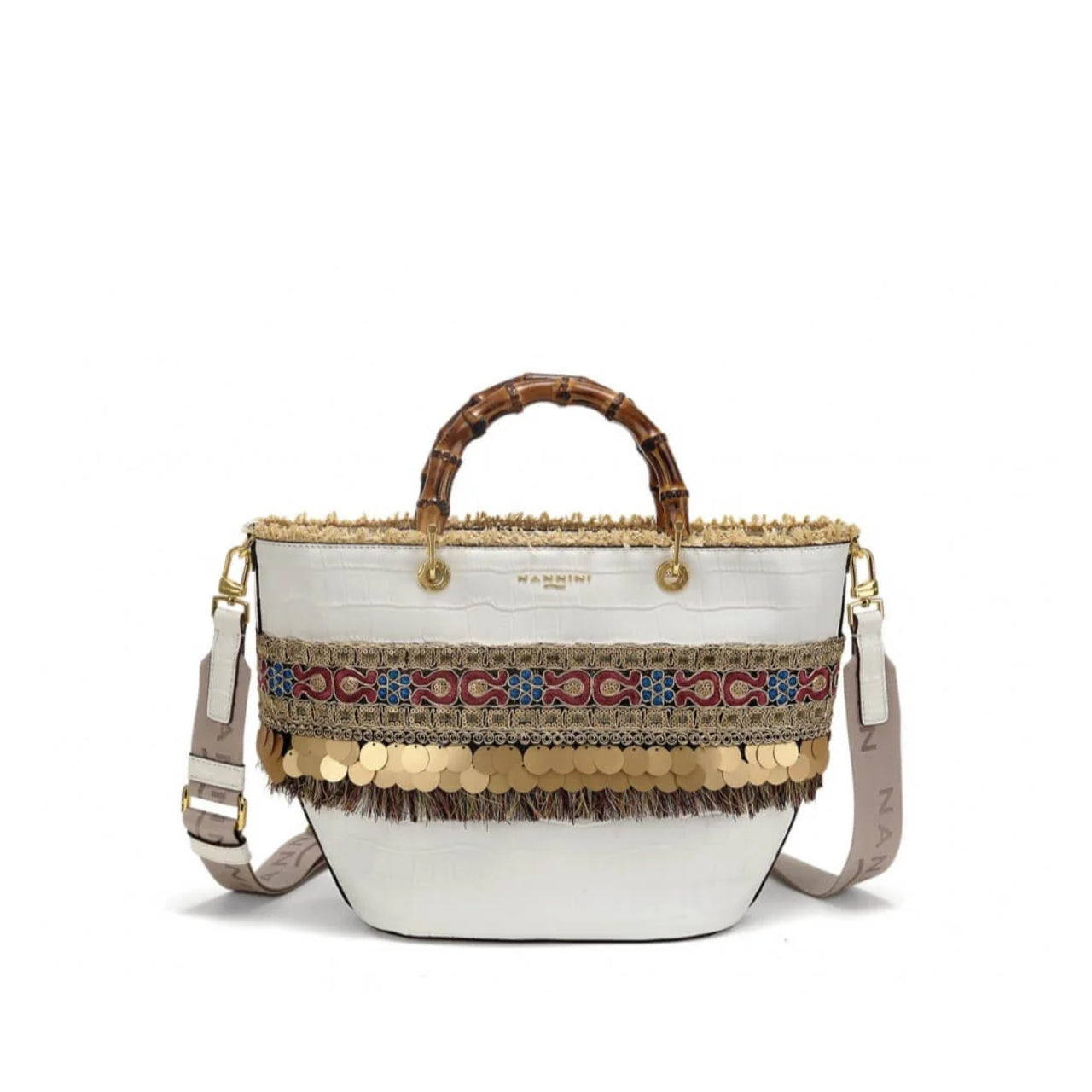 Borsa a Mano Nannini Donna Flip Bianco/multi