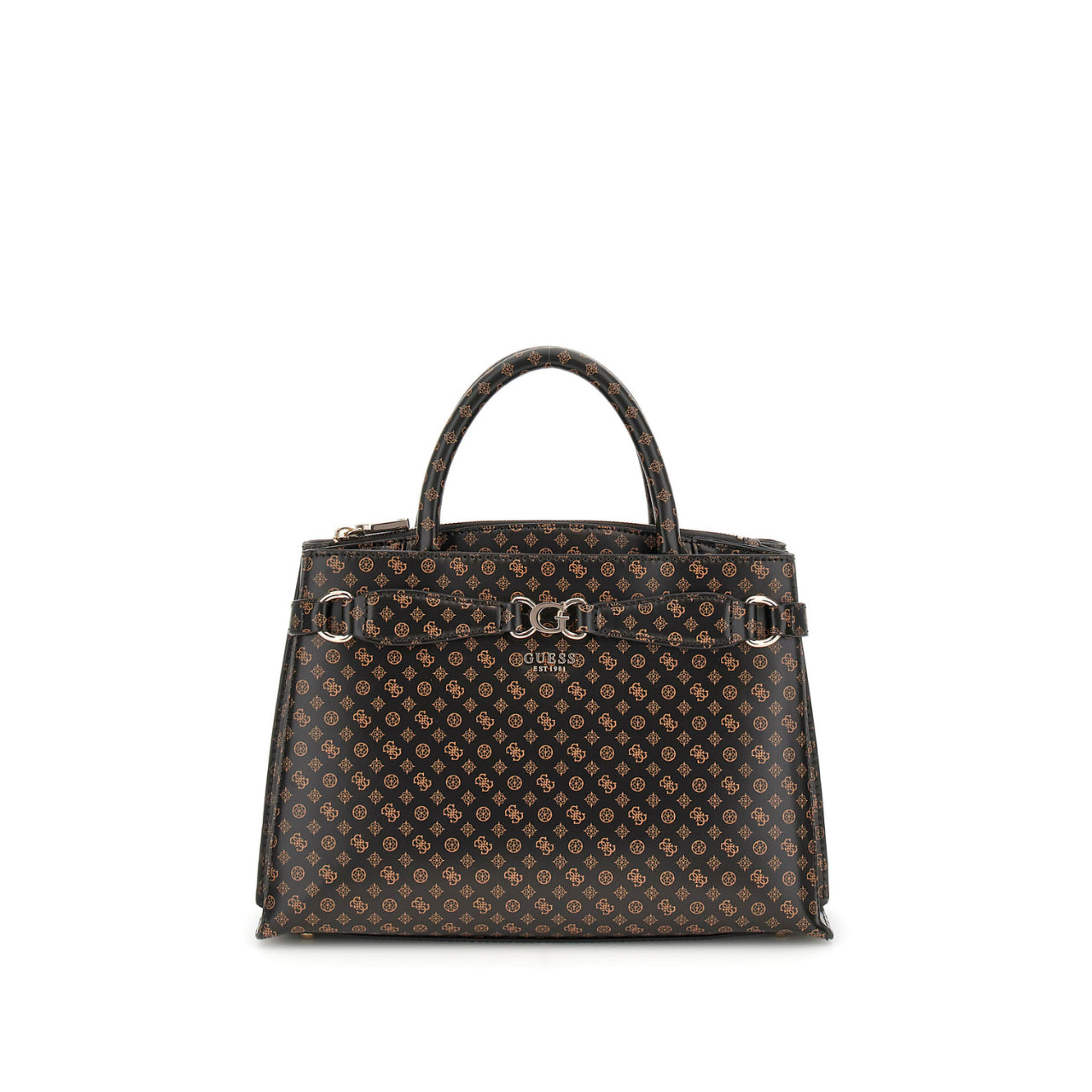 Borsa a Mano Guess Donna Arlena Logo Marrone