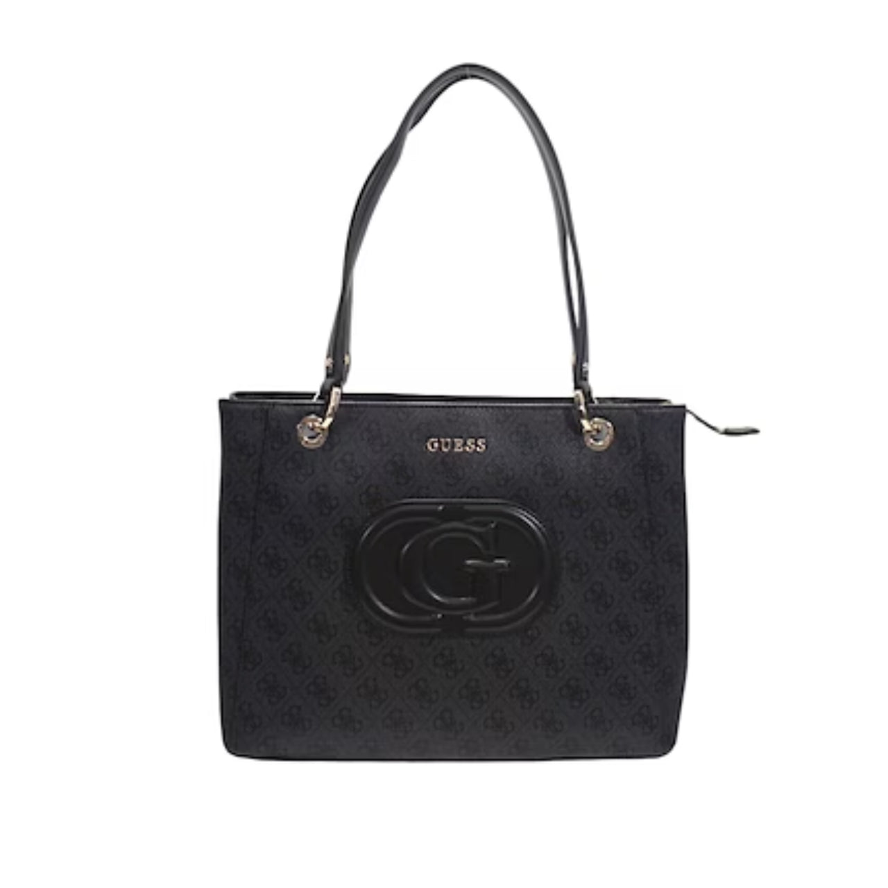 Borsa a Spalla Guess Donna Eco Mietta Nero/Carbone