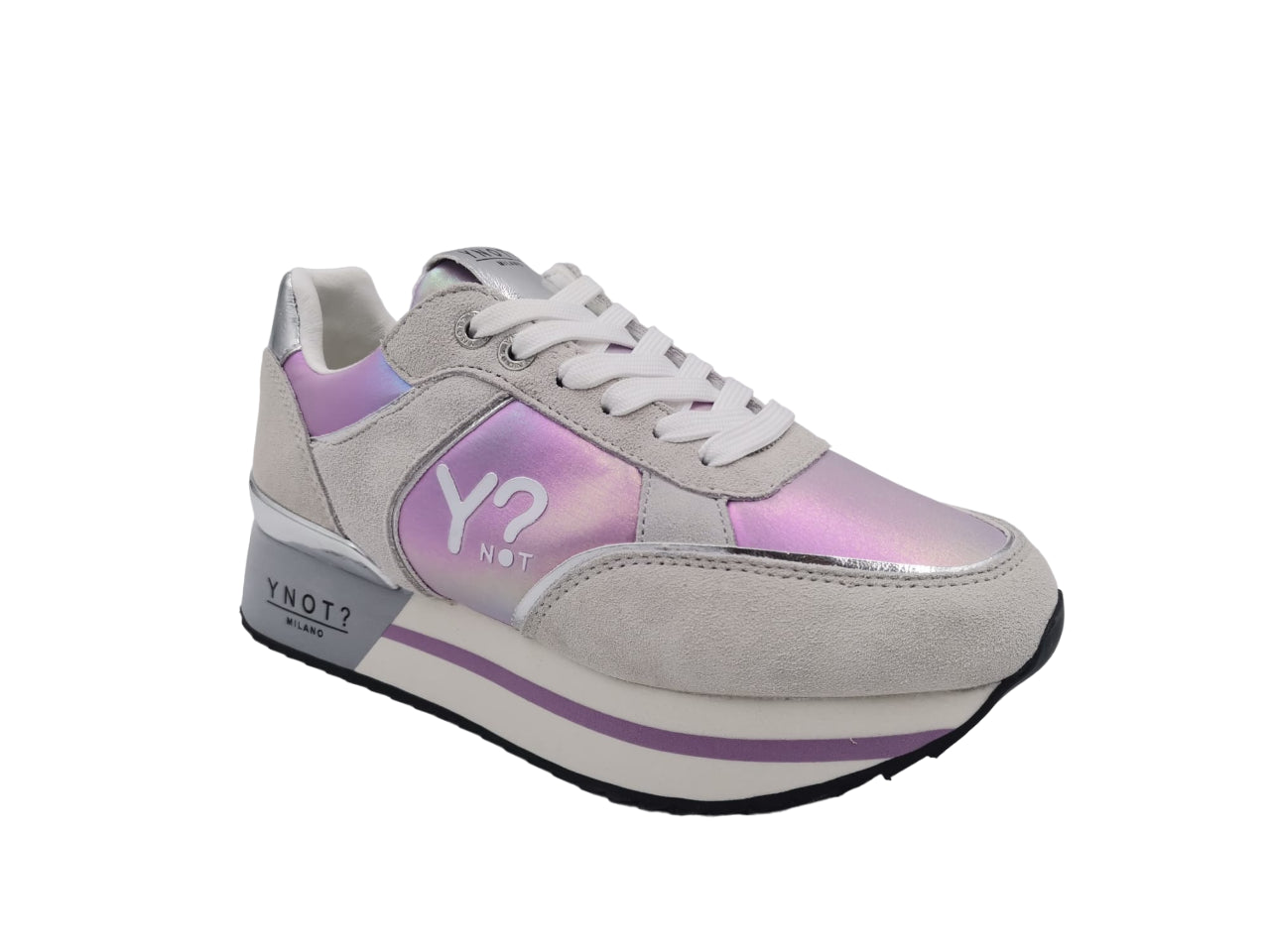 Sneakers Y Not? Donna White Orchid grigio/lilla