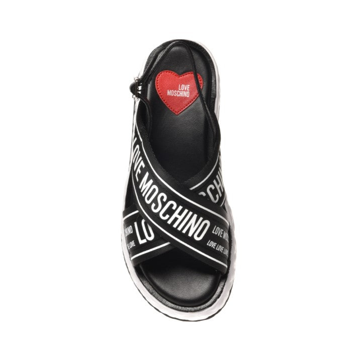 Sandalo Love Moschino Donna Heart Love Nero/bianco