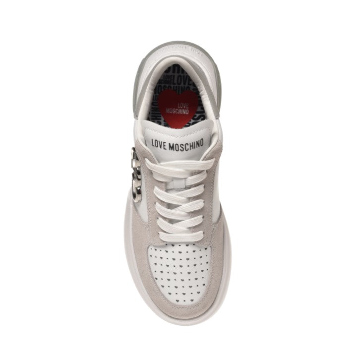 Sneakers Love Moschino Donna Star Love Bianco/grigio