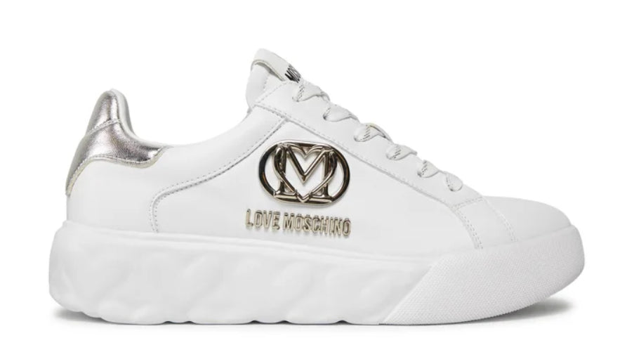 Sneakers Love Moschino Donna Bianco/argento