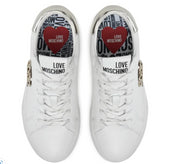 Sneakers Love Moschino Donna Bianco/argento