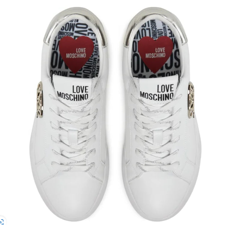 Sneakers Love Moschino Donna Bianco/argento