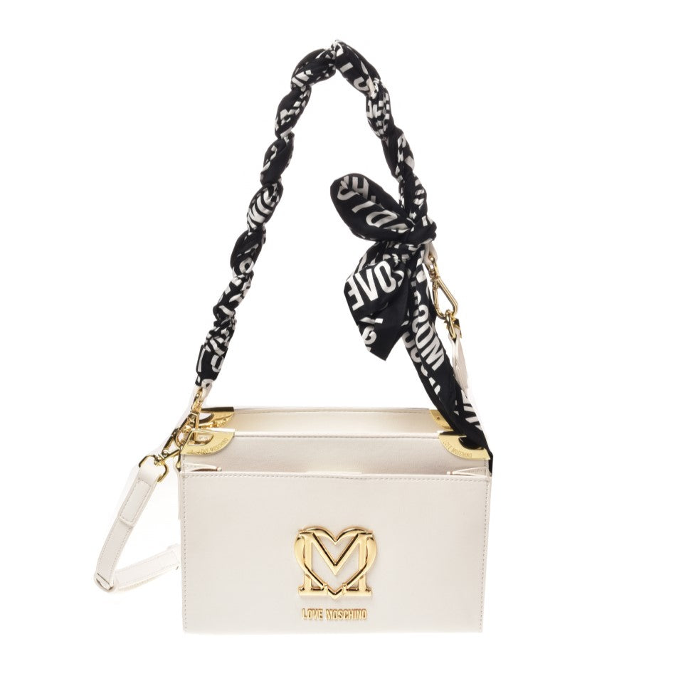 Borsa a Tracolla Love Moschino Donna Lady foulard Bianco