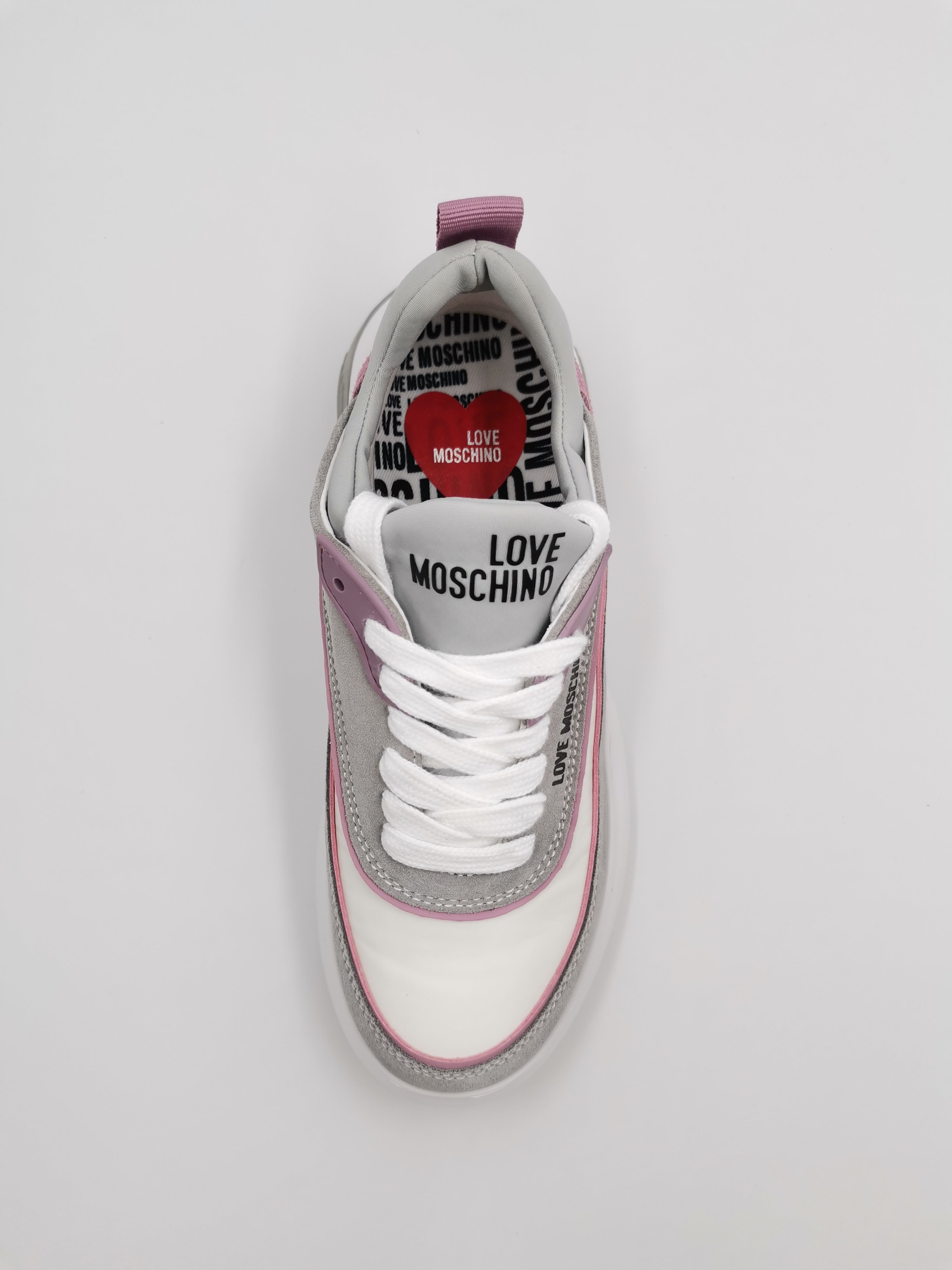 Sneakers Love Moschino Donna Bianco/rosa